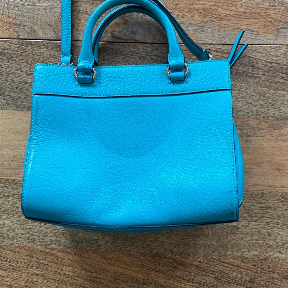 kate spade Turquoise Blue Laser-Cut Leather Crossbody Satchel - Picture 8 of 10